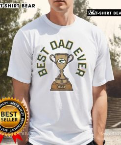 Official Green Bay Packers Best Dad Ever Trophy T-Shirt showcasing team logo and trophy design for proud fathers.