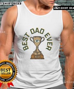 Official Green Bay Packers Best Dad Ever Trophy Tank Top for fans, featuring vibrant team colors and a fun design.