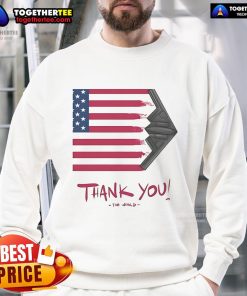 Alt Text: Official Gunther Eagleman Thank You Flag USA Sweatshirt featuring a patriotic design and comfortable fit for all occasions.
