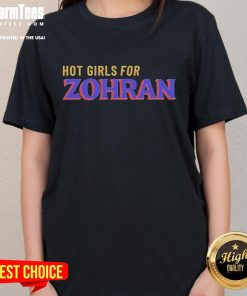 Alt Text: Official Hot Girls for Zohran Mamdani NYC Mayor Ladies Tee featuring vibrant design and stylish fit for supporters.