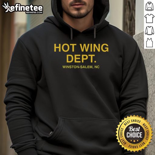 Official Hot Wing Dept Hoodie featuring a bold logo and comfortable design, perfect for spice lovers and casual wear.