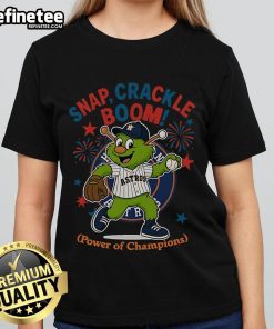 Official Houston Astros Snap Crackle Boom Independence Day ladies tee in red, showcasing team spirit and festive style.