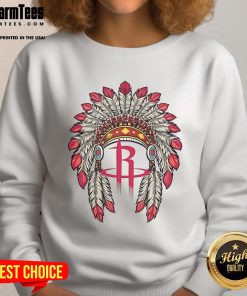 Official Houston Rockets Native American logo sweatshirt featuring vibrant colors and a stylish design for fans.
