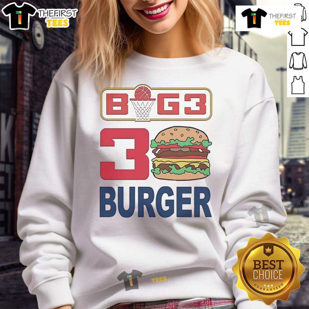 Official Ice Cube Big3 30 Burger Sweatshirt Alt Text: Official Ice Cube BIG3 30 Burger Sweatshirt featuring a stylish design, perfect for fans of the BIG3 league and hip-hop culture.