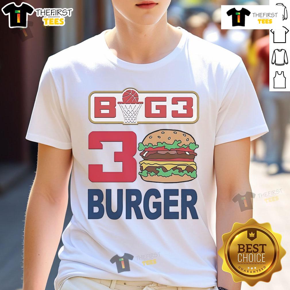 Official Ice Cube Big3 30 Burger T Shirt Alt Text: Official Ice Cube Big3 30 Burger T-Shirt featuring a bold graphic design and vibrant colors, perfect for fans.