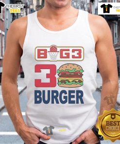 Official Ice Cube BIG3 30 Burger Tank Top featuring vibrant design and logo, perfect for fans and summer wear.