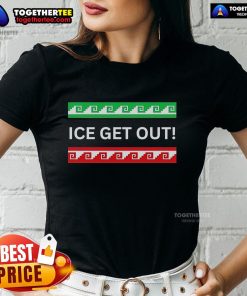 Official ICE GET OUT Resistance Ladies Tee featuring a bold design perfect for activism and stylish casual wear.