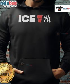 Official ICE Out Of NY New York Hoodie in black featuring bold white lettering and a stylish design, perfect for urban wear.