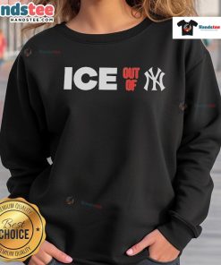 Official ICE Out Of NY New York Sweatshirt in black, featuring bold white lettering and a stylish design for casual wear.