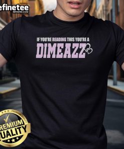 Alt Text: Official If You're Reading This You're A Dimeazz Heart T-Shirt in vibrant colors, perfect for casual wear.
