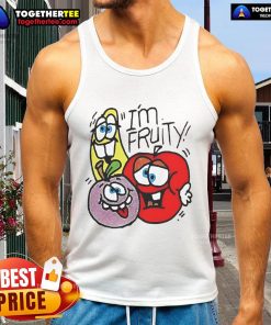Official Im Fruity Funny Tank Top featuring a colorful fruit design, perfect for summer casual wear.