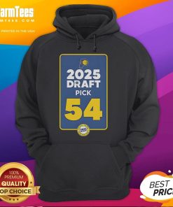 Official Indiana Pacers 2025 Draft Pick 54 hoodie featuring team colors and logo, perfect for fans and collectors.