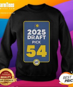 Official Indiana Pacers 2025 Draft Pick 54 Sweatshirt featuring team colors and logo, perfect for fans and collectors.