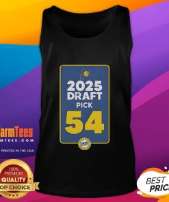 Official Indiana Pacers 2025 Draft Pick 54 tank top featuring team colors and logo, perfect for fans and collectors.