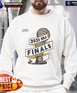 Official Indiana Pacers 2025 NBA Finals Clutch Sweatshirt in navy blue, featuring team logo and stylish design.