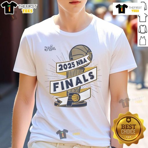 Alt Text: Official Indiana Pacers 2025 NBA Finals Clutch T-Shirt featuring team colors and logo for passionate fans.