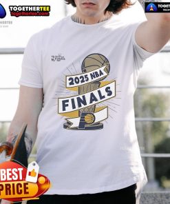Official Indiana Pacers 2025 NBA Finals Clutch T-Shirt featuring team colors and logo, perfect for fans and collectors.