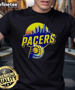 Official Indiana Pacers Skyline Logo T-Shirt featuring vibrant team colors and iconic skyline design for fans.