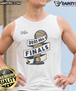 Official Indiana Pacers Stadium Essentials 2025 NBA Finals Clutch Tank Top in vibrant blue with team logo and stylish design.