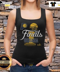 Alt Text: Official Indiana Pacers Stadium Essentials 2025 NBA Finals Cruise Tank Top featuring team logo and vibrant colors.