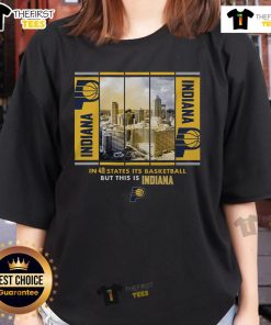 Official Indiana Pacers Stadium Essentials Skyline Boxout Ladies Tee featuring team colors and logo design.