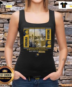Official Indiana Pacers Stadium Essentials Skyline Boxout Tank Top featuring team colors and logo, perfect for fans.
