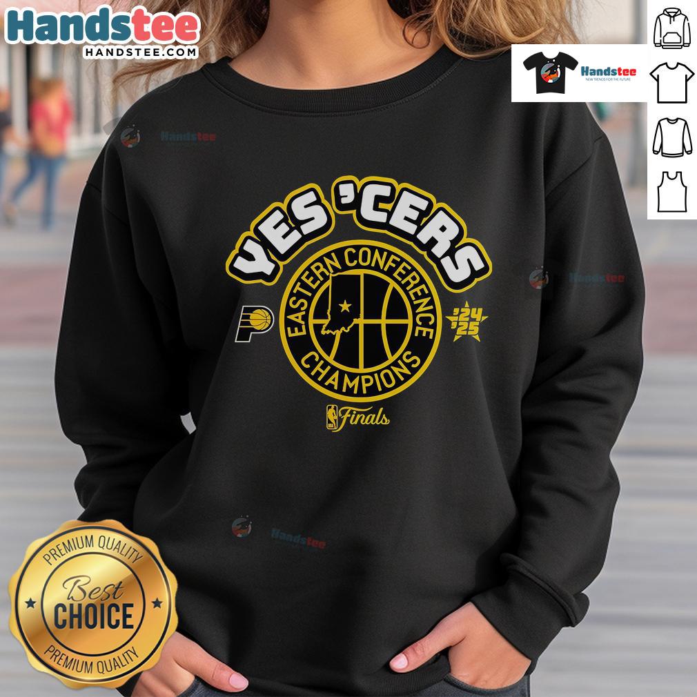 Official Indiana Pacers Yes ‘Cers Eastern Conference Champions 2025 Sweatshirt Official Indiana Pacers Yes Cers Eastern Conference Champions 2025 sweatshirt showcasing team pride and style.