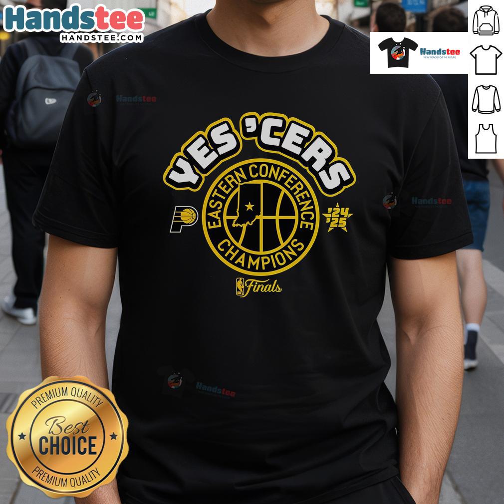 Official Indiana Pacers Yes ‘Cers Eastern Conference Champions 2025 T Shirt Official Indiana Pacers Yes Cers Eastern Conference Champions 2025 T-Shirt featuring team colors and logo.