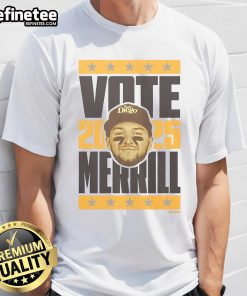 Official Jackson Merrill 2025 Vote T-Shirt featuring bold design and campaign logo for supporters and enthusiasts.