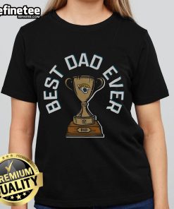 Official Jacksonville Jaguars Best Dad Ever Trophy Ladies Tee showcasing team pride and perfect gift for football-loving moms.