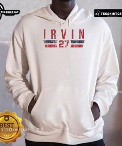 Official Jake Irvin Washington vintage hoodie in navy blue with logo, perfect for fans and collectors.
