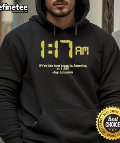 Official Jay Johnson We Are The Best Team In America hoodie in navy blue, showcasing team spirit and style.