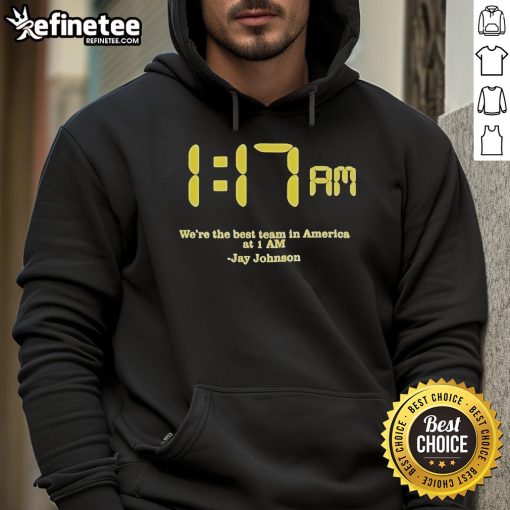 Official Jay Johnson We Are The Best Team In America hoodie in navy blue, showcasing team spirit and style.