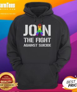 Official Join The Fight Against Suicide Pride Hoodie showcasing vibrant colors and a powerful message of support.