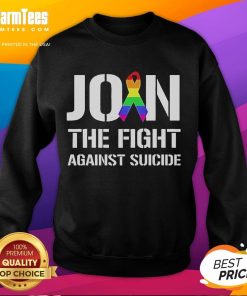 Official Join The Fight Against Suicide Pride Sweatshirt in vibrant colors, promoting mental health awareness and support.