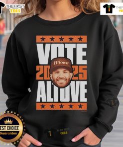 Official Jose Altuve 2025 Vote sweatshirt featuring bold graphics and a comfortable fit for fans and supporters.