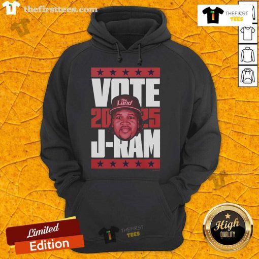 Official Jose Ramirez 2025 Vote Hoodie featuring bold text and vibrant colors for stylish political support.