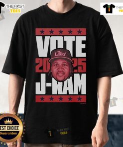 Official Jose Ramirez 2025 Vote T-Shirt featuring bold graphics and vibrant colors, perfect for campaign supporters.