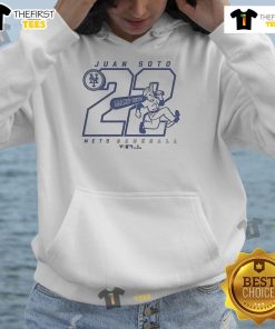 Official Juan Soto 22 New York Mets Amazin' Mets hoodie featuring team logo and vibrant colors for fans.