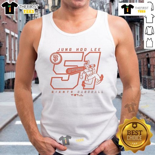 Alt Text: Official Jung Hoo Lee 51 San Francisco Giants Bay City baseball tank top featuring team logo and vibrant colors.