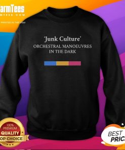 Alt Text: Official Junk Culture Orchestral Manoeuvres In The Dark sweatshirt featuring vibrant graphics and a stylish design.
