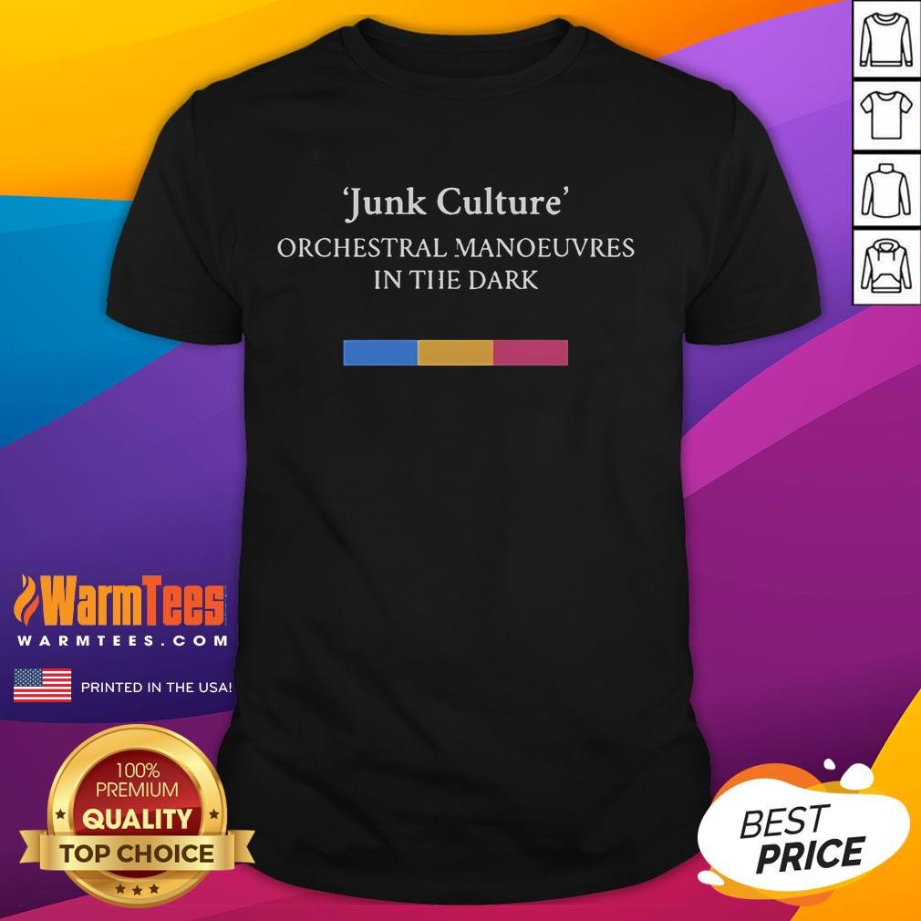 Official Junk Culture Orchestral Manoeuvres In The Dark T Shirt Official Junk Culture Orchestral Manoeuvres In The Dark T-Shirt featuring vibrant graphics and retro design.