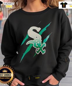 Official Jurassic World Rebirth Chicago White Sox logo sweatshirt featuring vibrant graphics and comfortable design.