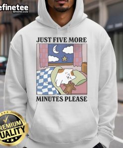 Cozy Official Just Five More Minutes Please Cat Hoodie featuring a playful cat graphic, perfect for cat lovers.