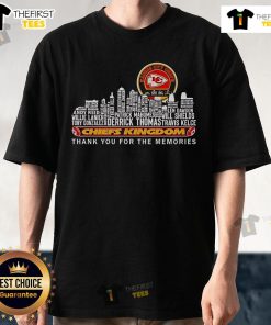 Alt Text: Official Kansas City Chiefs Kingdom T-Shirt featuring 'Thank You For The Memories' design, perfect for fans.