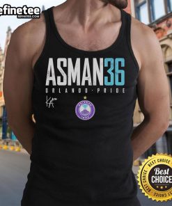 Alt Text: Official Kat Asman Orlando Pride Elite 36 Tank Top featuring vibrant colors and a stylish design for fans.