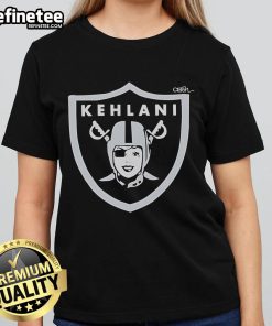 Official Kehlani Oakland x Las Vegas Raiders ladies tee featuring stylish design and vibrant team colors for fans.