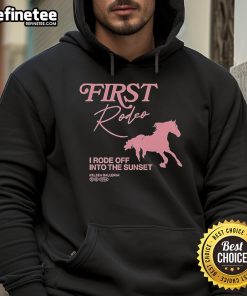 Official Kelsea Ballerini First Rodeo hoodie featuring sunset design, perfect for fans and stylish country music enthusiasts.