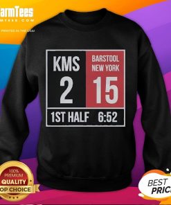 Official Kirk Comeback KMS 2 Barstool New York 15 1st Half Sweatshirt in navy blue, featuring bold graphics and a comfortable fit.