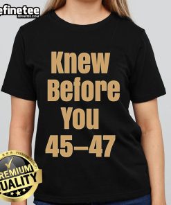 Official Knew Before You Escalator Truth Ladies Tee showcasing stylish design and comfortable fit for casual wear.